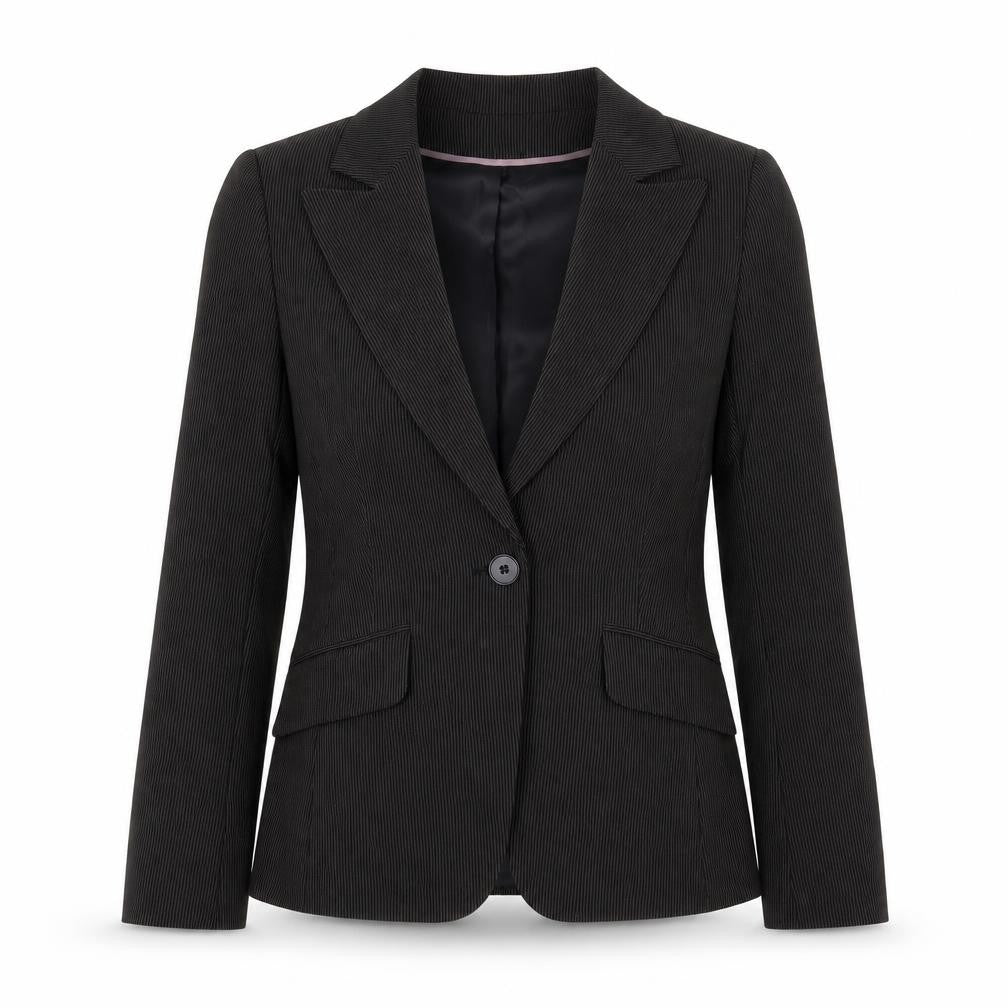 Marks and Spencer Womens Black Striped  Jacket Suit Jacket Size 8
