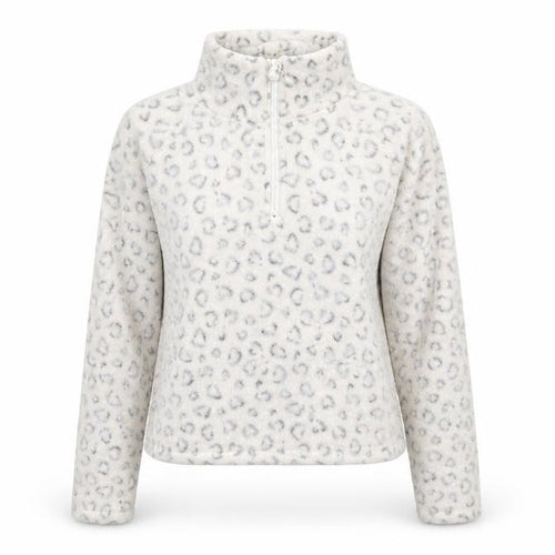 New Look Womens White Animal Print Fleece Pullover Sweatshirt Size S