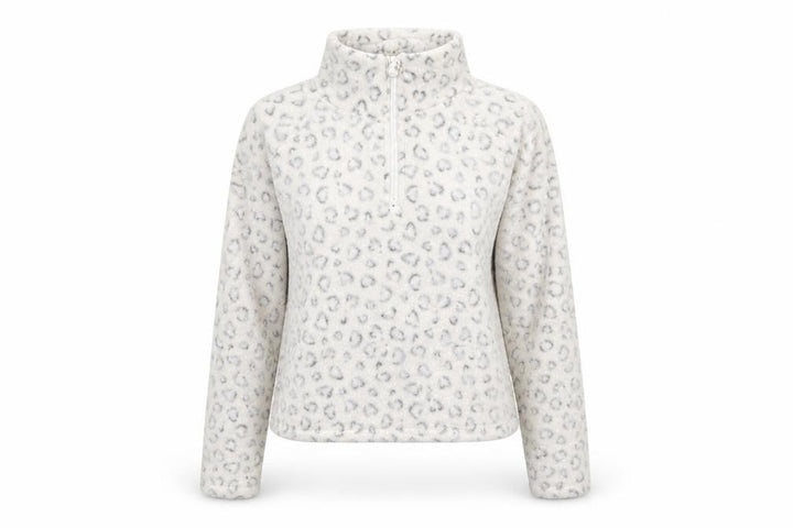 New Look Womens White Animal Print Fleece Pullover Sweatshirt Size S