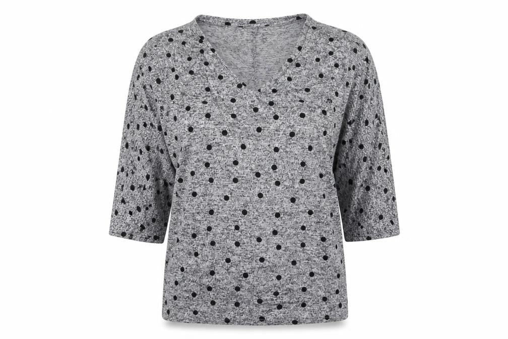 Dorothy Perkins Womens Grey Polka Dot Jersey Pullover Jumper Size 14