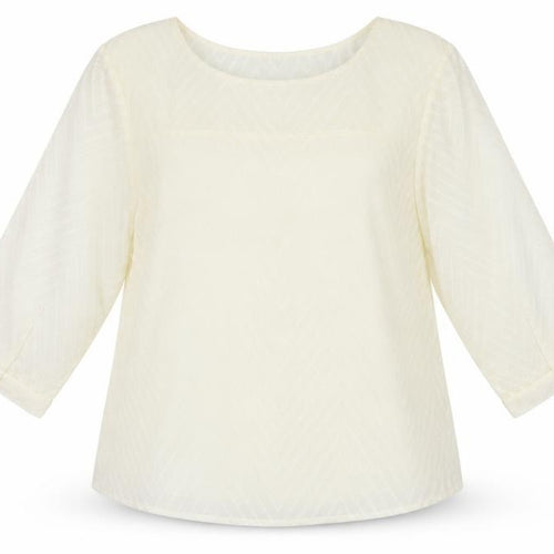 Damart Womens Ivory Striped Chiffon Basic Blouse Size 12
