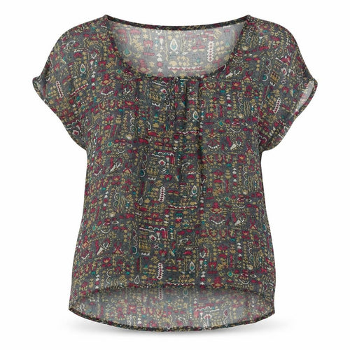 Lucca Couture Womens Grey  Satin Basic Blouse Size S