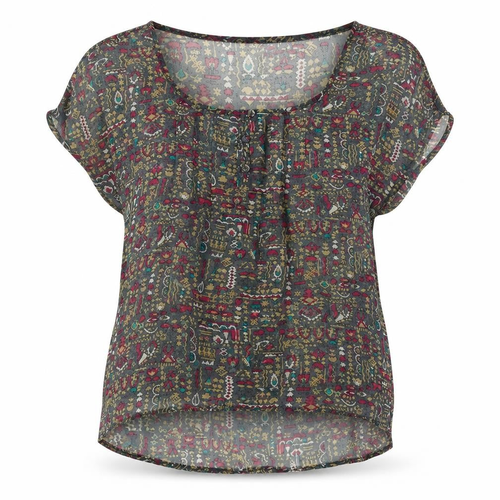 Lucca Couture Womens Grey  Satin Basic Blouse Size S