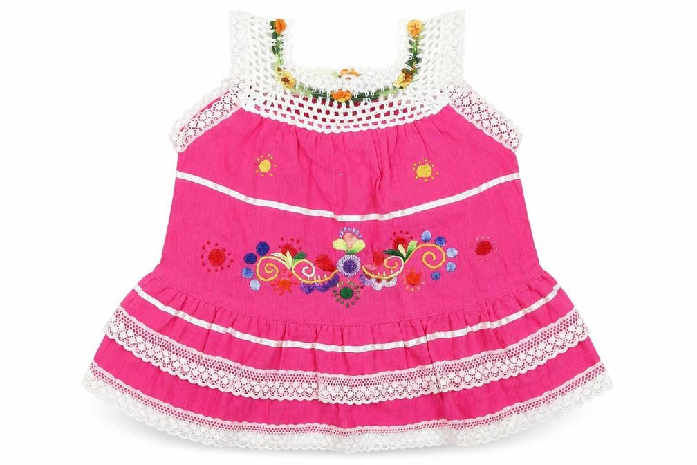 Front view of Preworn girls’ pink fit & flare, size 2, years