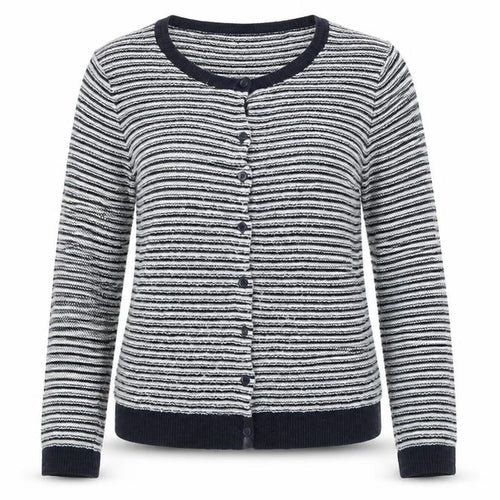 Joe Fresh Womens White Striped  Cardigan Jumper Size 12