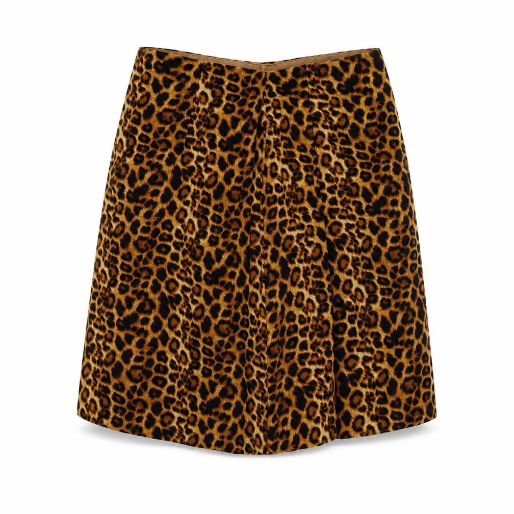 daisy strees Womens Brown Animal Print  Pleated Skirt Size 6