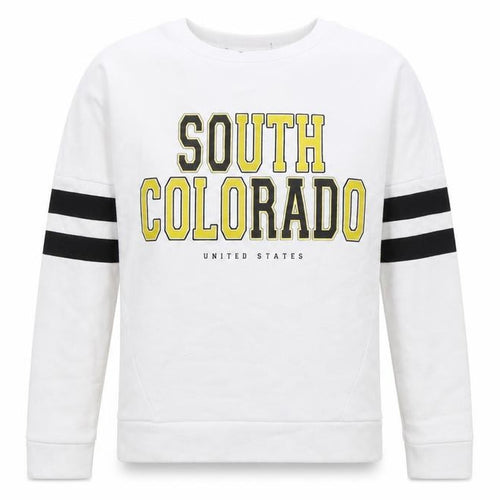 New Look Girls White Striped Jersey Pullover Sweatshirt Size 10-11 Years  - SOUTH COLORADO