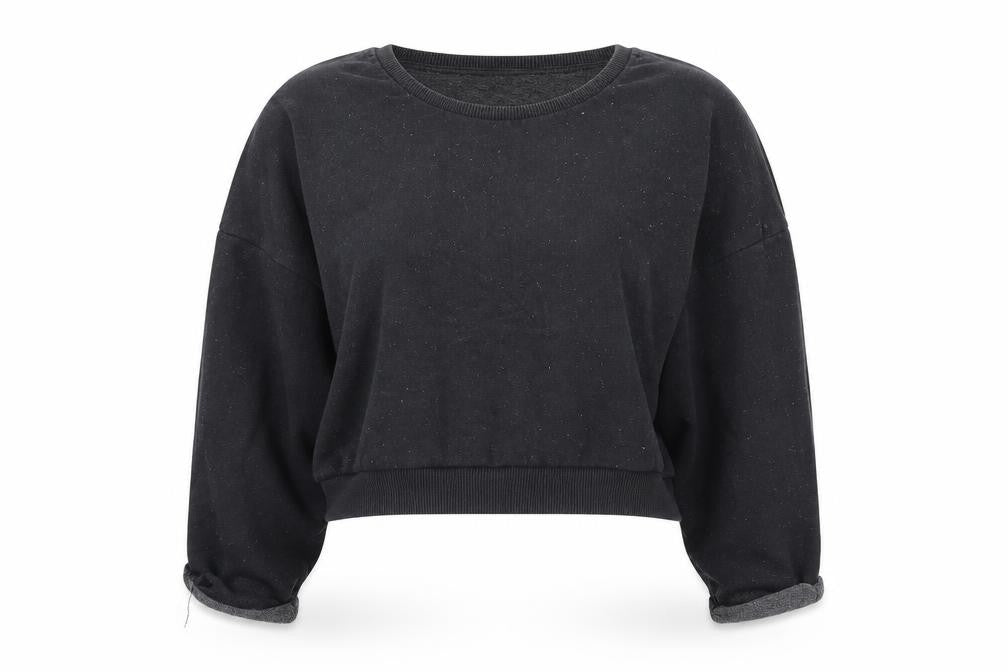 Front view of Zara women’s grey pullover sweatshirt, size S