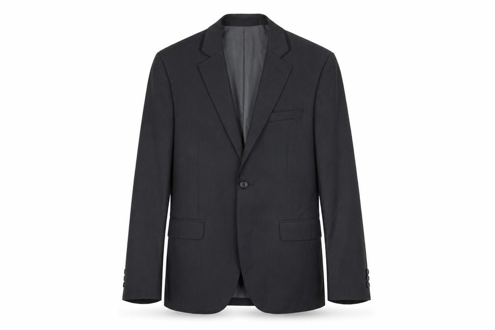 Marks and Spencer Mens Grey Striped Rayon Jacket Suit Jacket Size 34