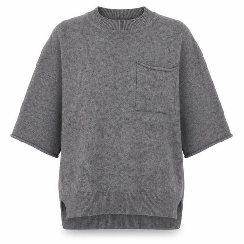 Sleek Chic Womens Grey  Knit Pullover Jumper Size M