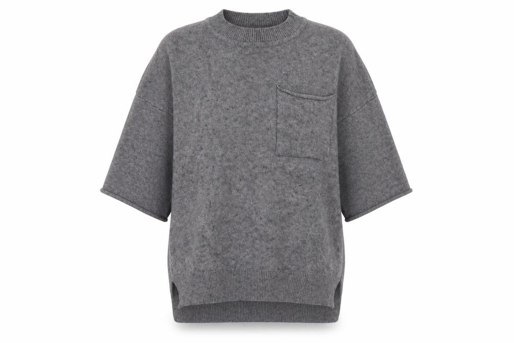 Sleek Chic Womens Grey  Knit Pullover Jumper Size M