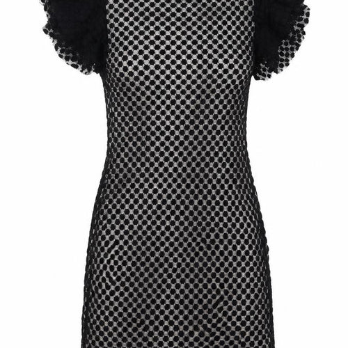 TFNC Womens Black Polka Dot  Mini  Size L  - Open Back