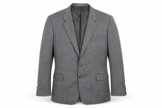 Front view of St Michael men’s grey jacket suit jacket, size M