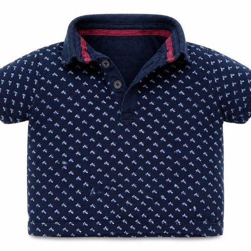 Mini Rebel  Blue Geometric  Basic T-Shirt Size 9-12 Months