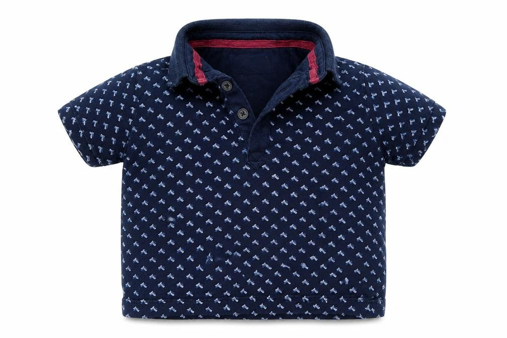 Mini Rebel  Blue Geometric  Basic T-Shirt Size 9-12 Months