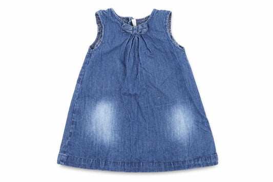 Front view of H&M girls’ blue denim a-line, size 2-3, years