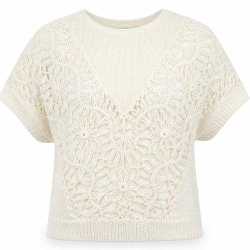 George Womens Beige Floral Knit Pullover Jumper Size M  - open front
