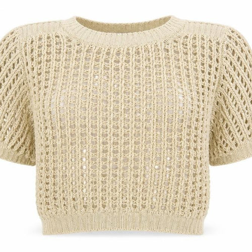 Et Vous Womens Beige  Knit Pullover Jumper Size 16
