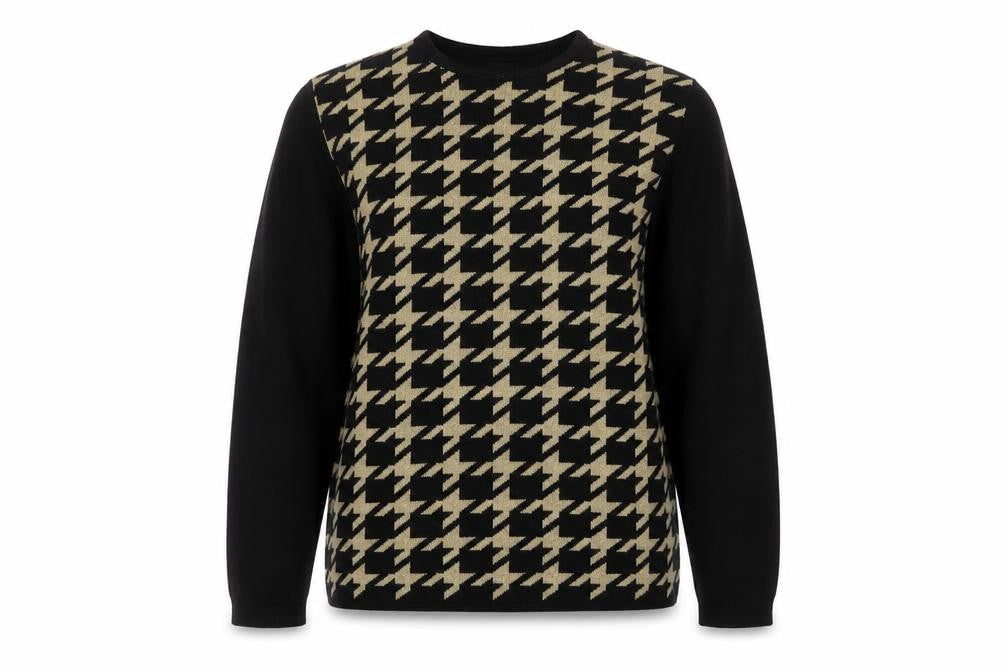 Classics Womens Black Geometric  Pullover Jumper Size 12