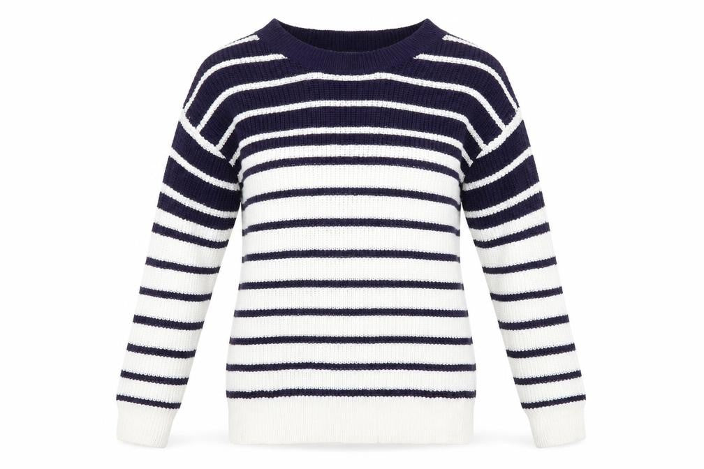 Studio Womens Blue Striped  Pullover Jumper Size 8