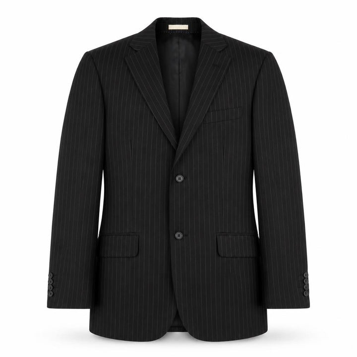Greenwoods Mens Black Striped Jacket Suit Jacket Size 38