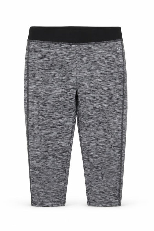 Front view of H&M girls’ grey compression shorts, size 8-9, years