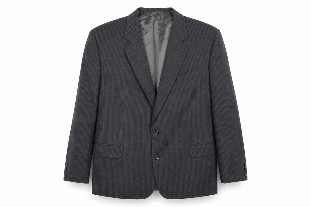 Preworn Mens Blue Striped Rayon Jacket Suit Jacket Size 40