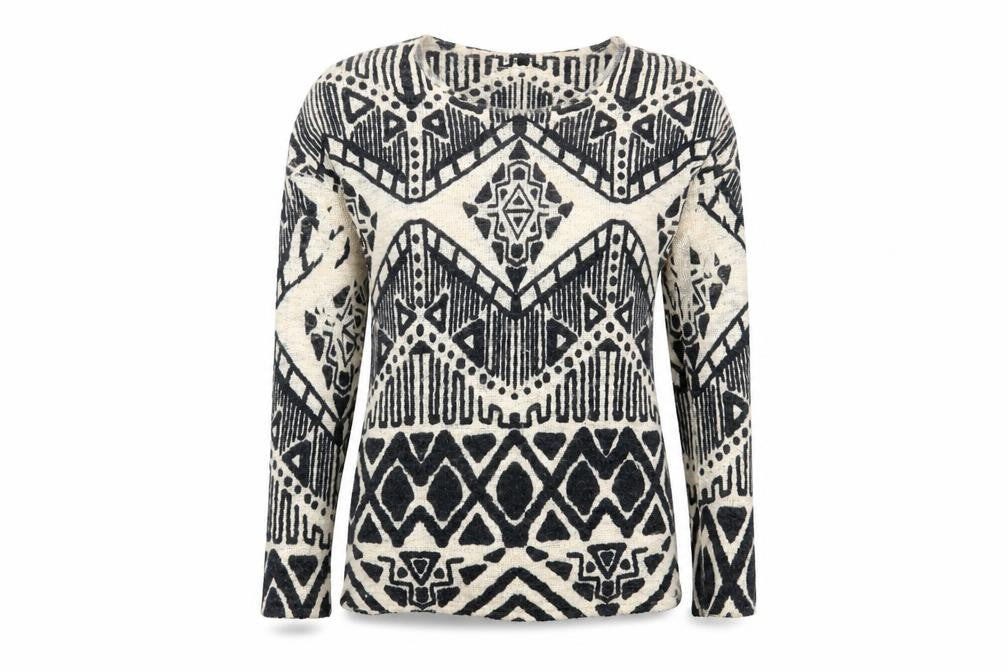 Preworn Womens Beige Geometric  Pullover Jumper Size S