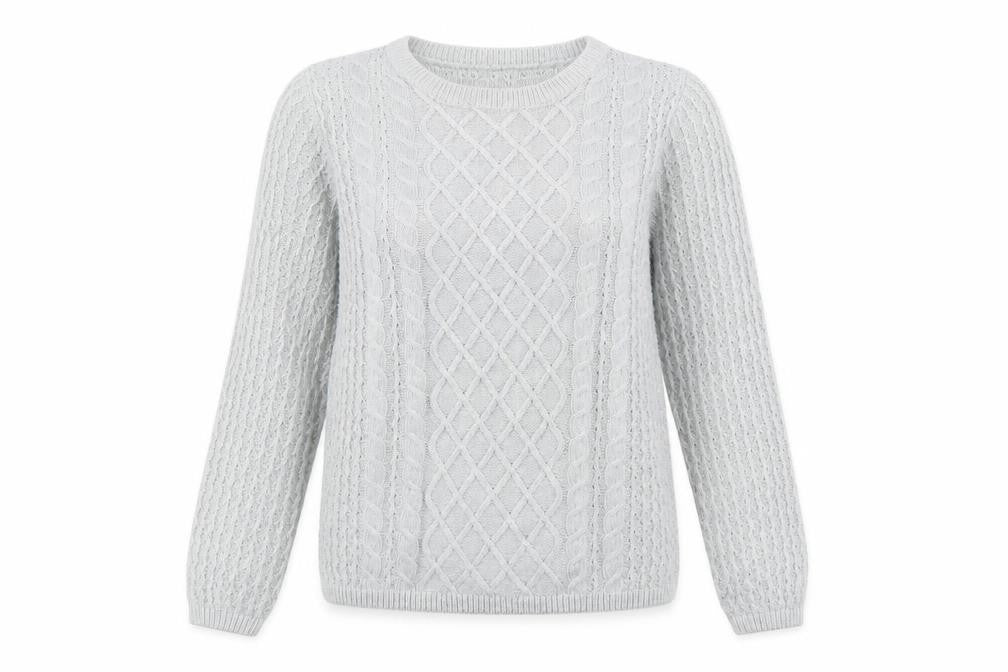 Isle Essentials Womens Grey  Knit Pullover Jumper Size S