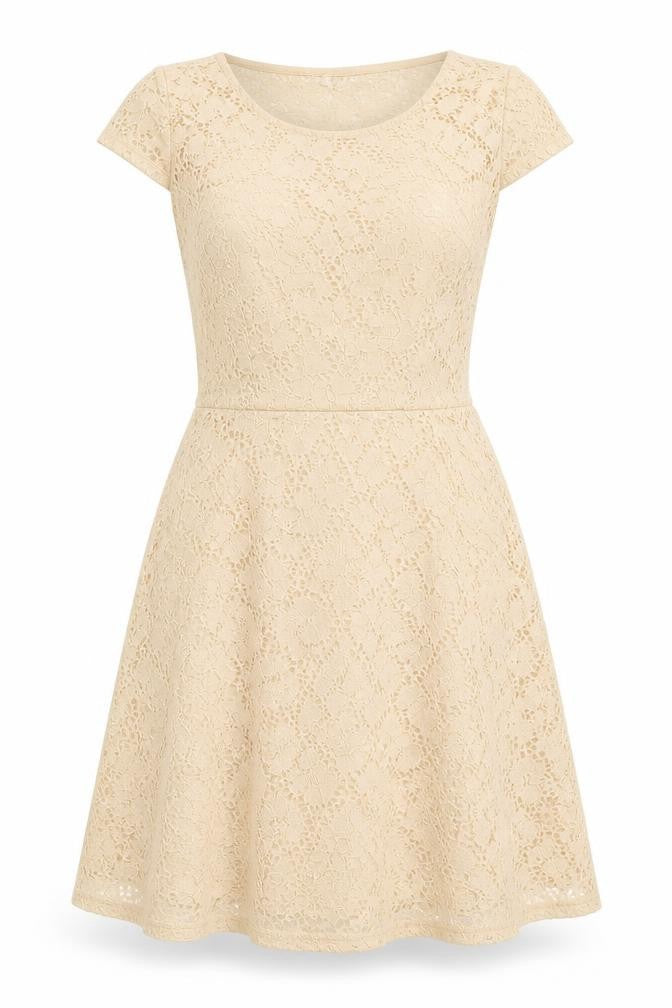 New Look Womens Beige  Lace A-Line  Size 8