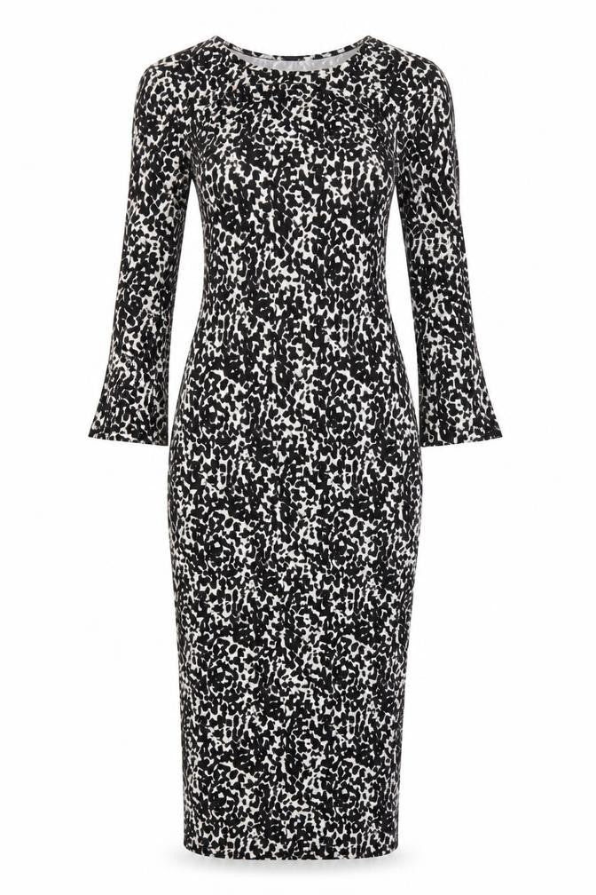 H&M Womens Black Animal Print  Bodycon  Size XS