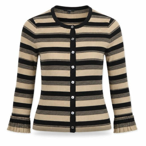Linea Womens Beige Striped  Cardigan Jumper Size 10