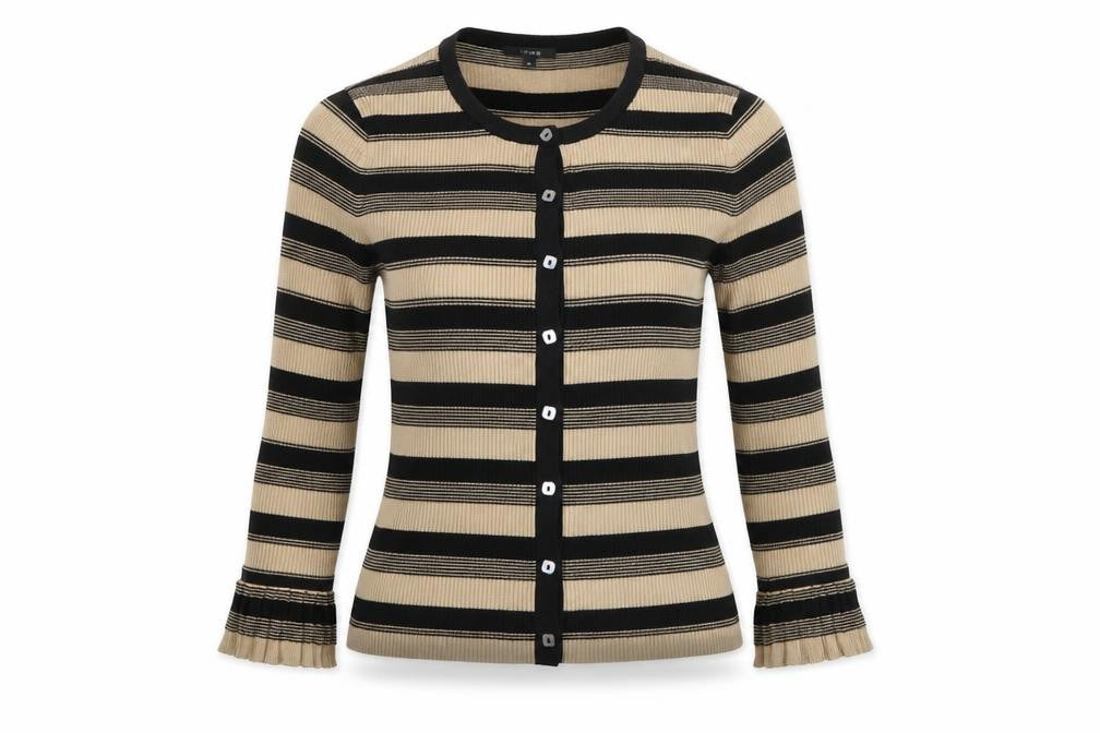 Linea Womens Beige Striped  Cardigan Jumper Size 10