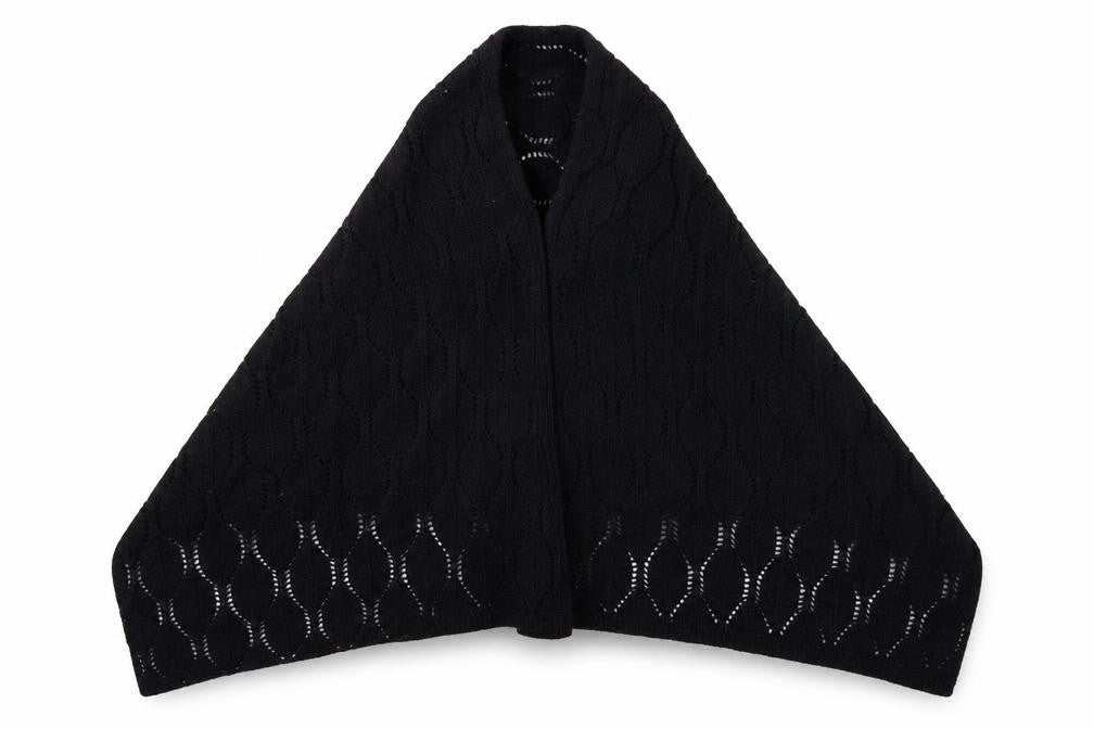 Preworn Womens Black  Knit  Shawl/Wrap