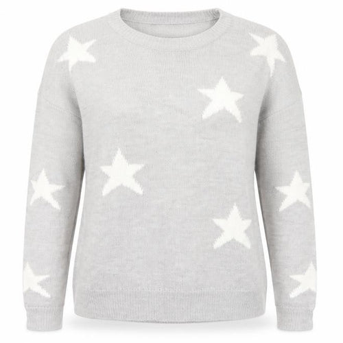 Brave Soul Womens Grey  Knit Pullover Jumper Size 12  - Stars