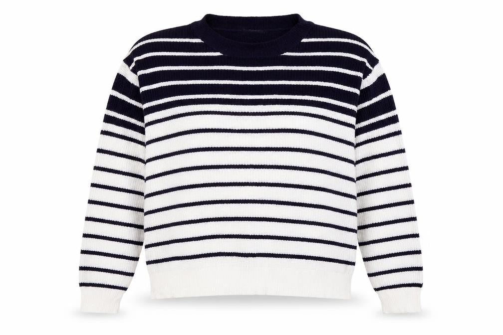 Studio Womens Blue Striped  Pullover Jumper Size 20