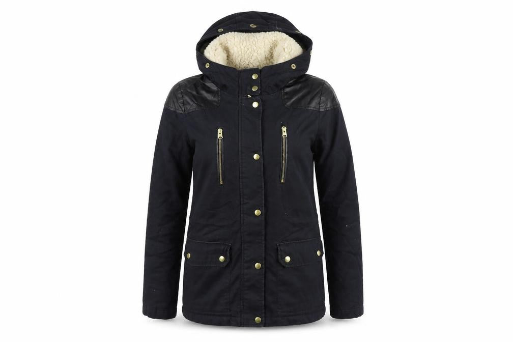 Topshop Womens Black   Parka Coat Size 8