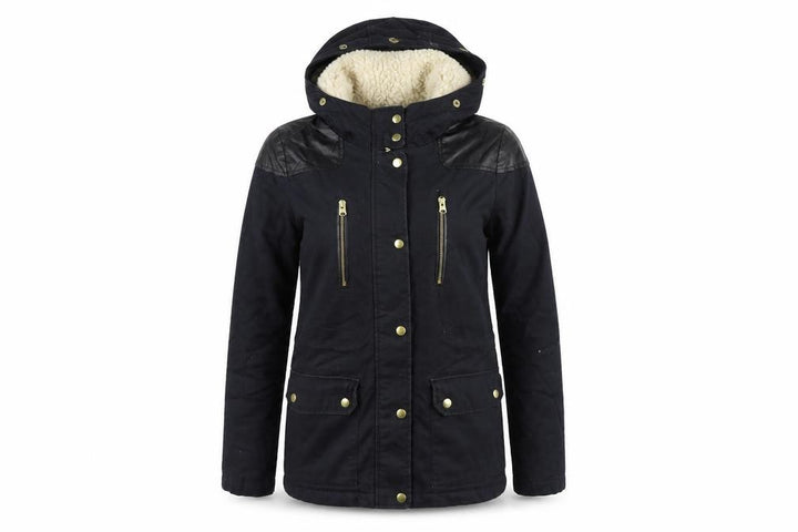 Topshop Womens Black Parka Coat Size 8