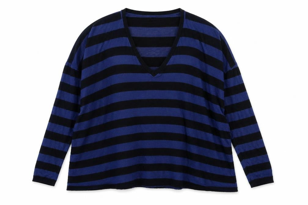 suzy d Womens Blue Striped Knit Pullover Jumper Size S
