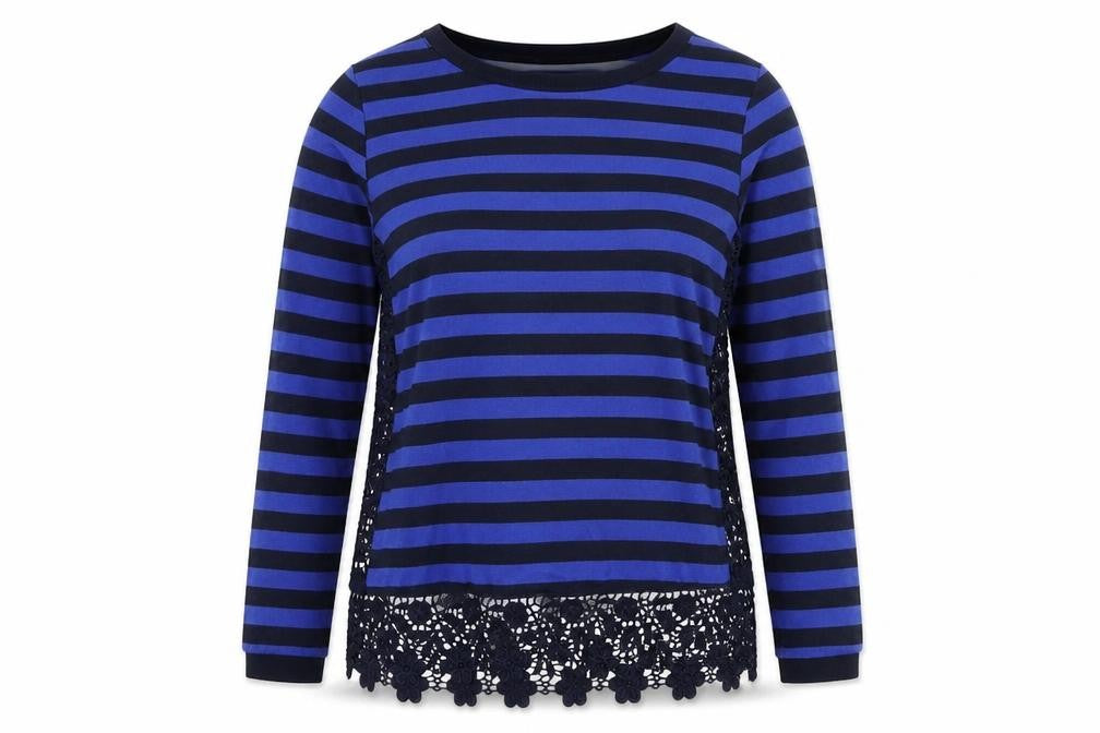 Next Womens Blue Striped  Pullover Jumper Size 8