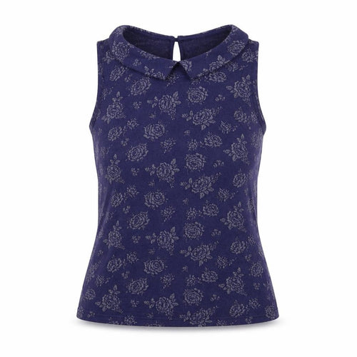 Dorothy Perkins Womens Blue Floral Jersey Basic Blouse Size 10