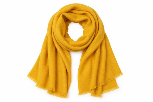 Front view of Preworn women’s yellow shawl/wrap