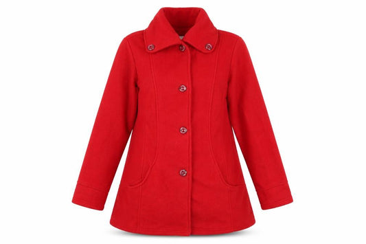 Front view of Four Seasons women’s red jacket, size UK 16
