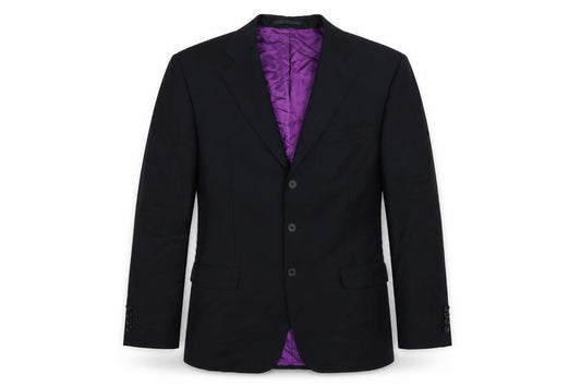 Front view of Scott & Taylor men’s blue striped jacket suit jacket, size 40
