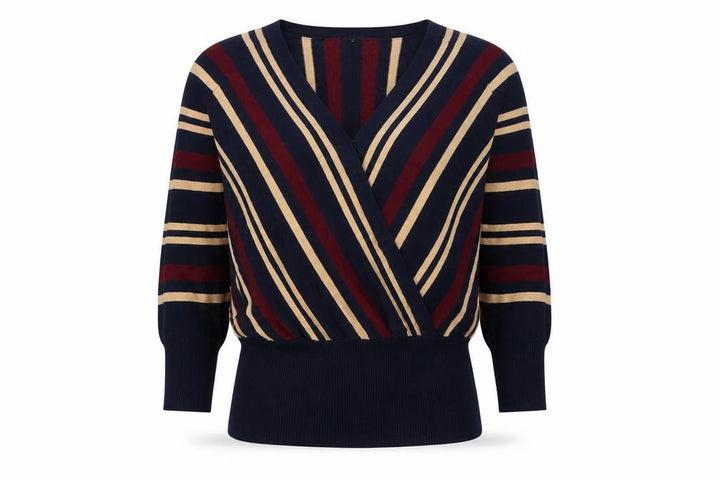 Oasis Womens Blue Striped Knit Pullover Jumper Size XS