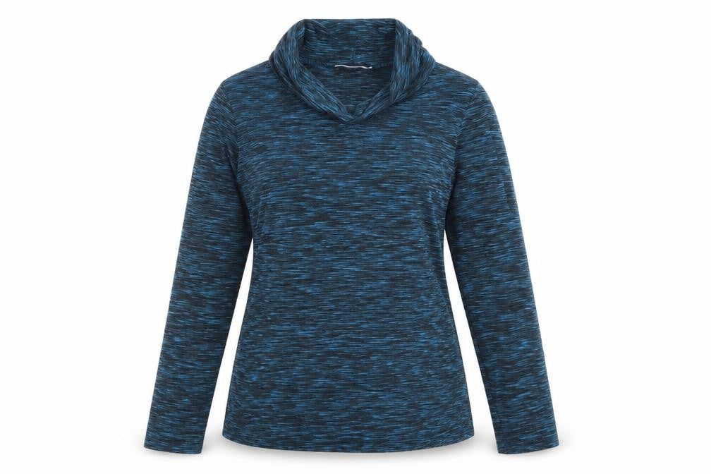 Front view of Yidarton women’s blue pullover sweatshirt, size S