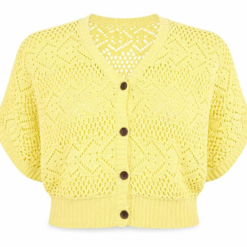 Tsega Womens Yellow   Cardigan Jumper Size L