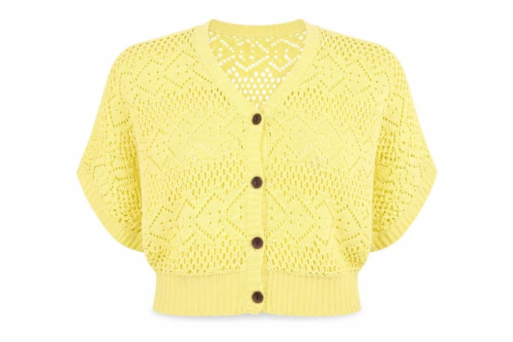 Tsega Womens Yellow   Cardigan Jumper Size L