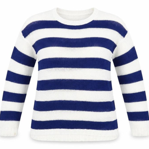 Preworn Womens White Striped  Pullover Jumper Size L