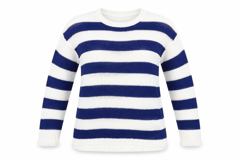 Preworn Womens White Striped  Pullover Jumper Size L